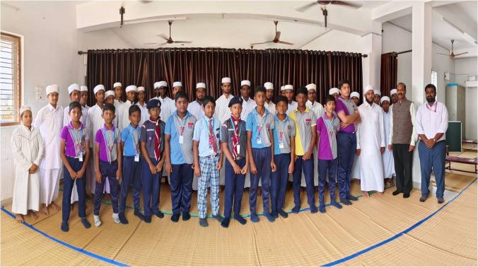 Students engaged in community service