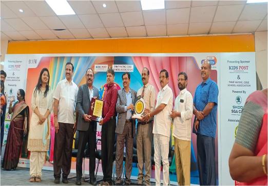 School receiving an award